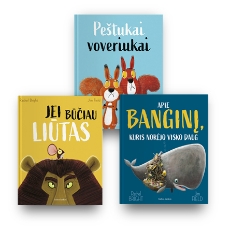 Rachel Bright 3 knygų rinkinys: Jei būčiau liūtas + Peštukai voveriukai + Apie banginį, kuris norėjo visko daug paveikslėlis